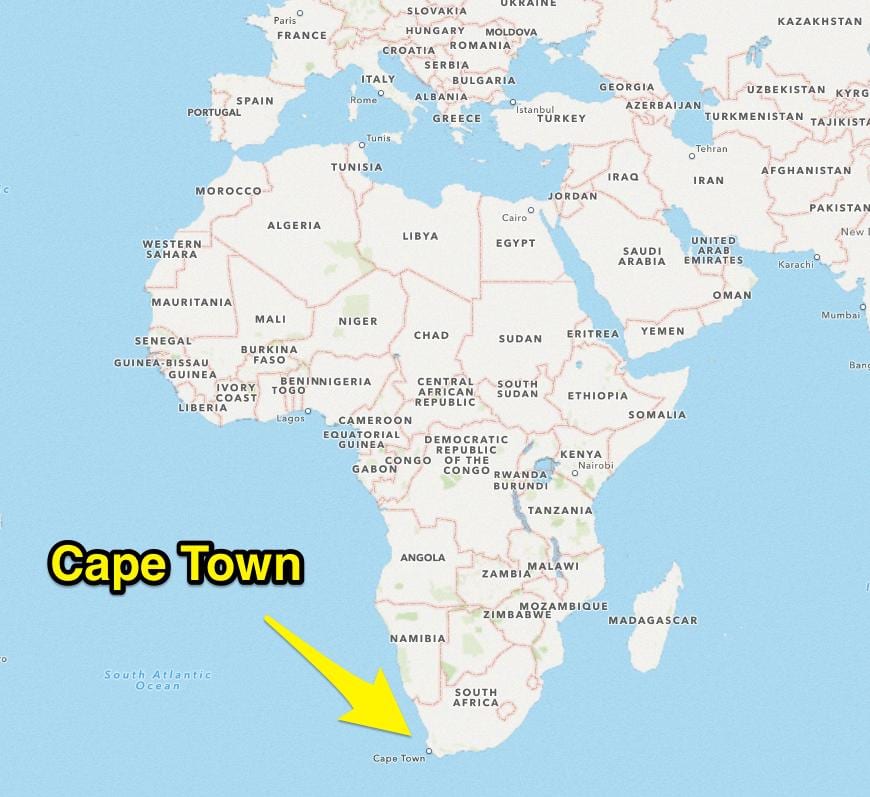 Cape Town city χάρτης Νότια Αφρική