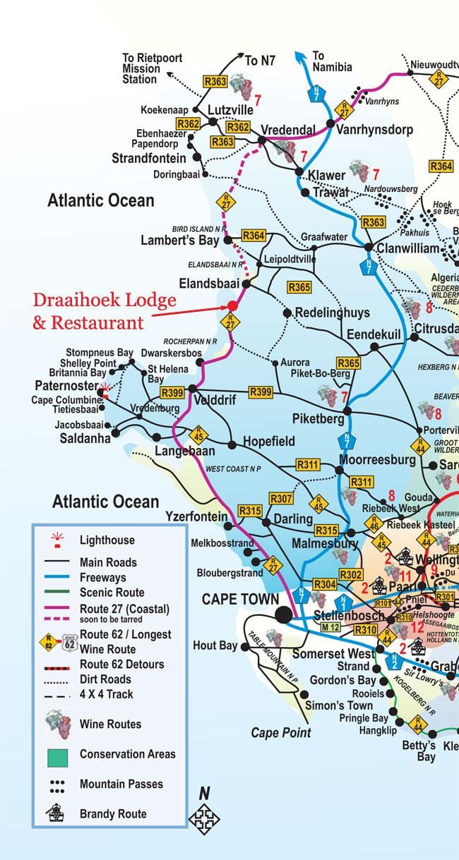 εμφάνιση χάρτη Cape Town road