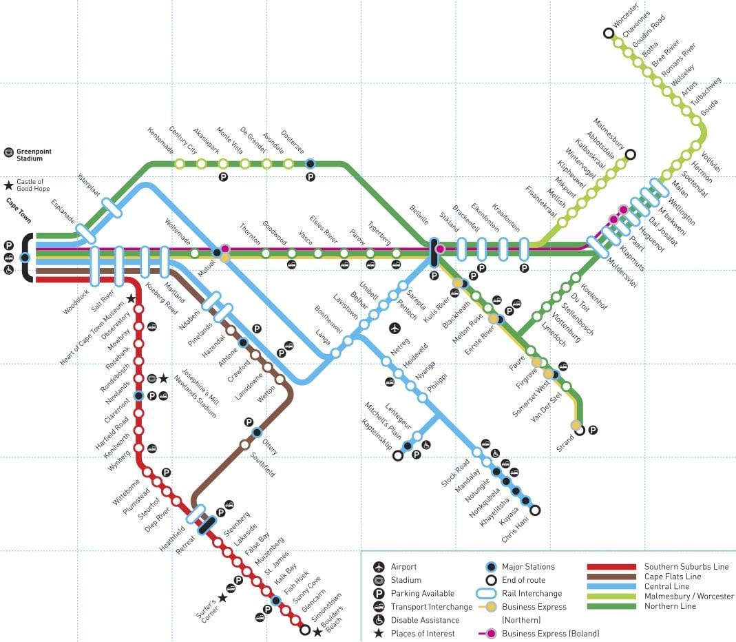 Cape Town station χάρτης