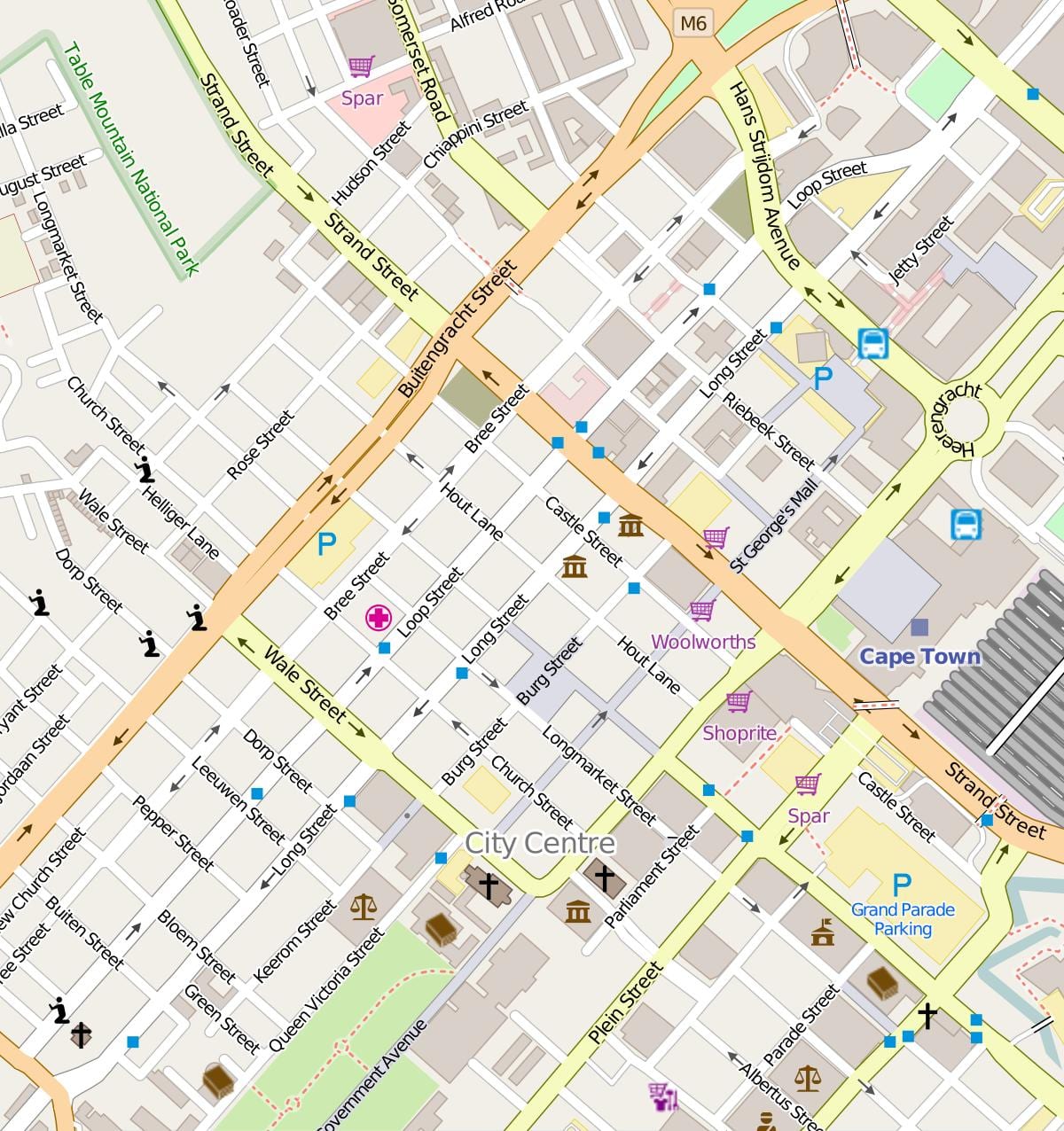 Cape Town centre χάρτης