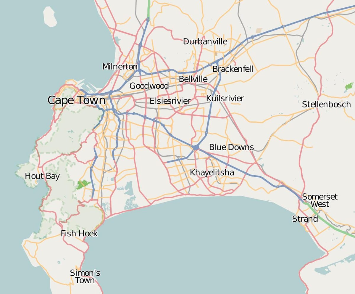χάρτης της σκέλος western cape