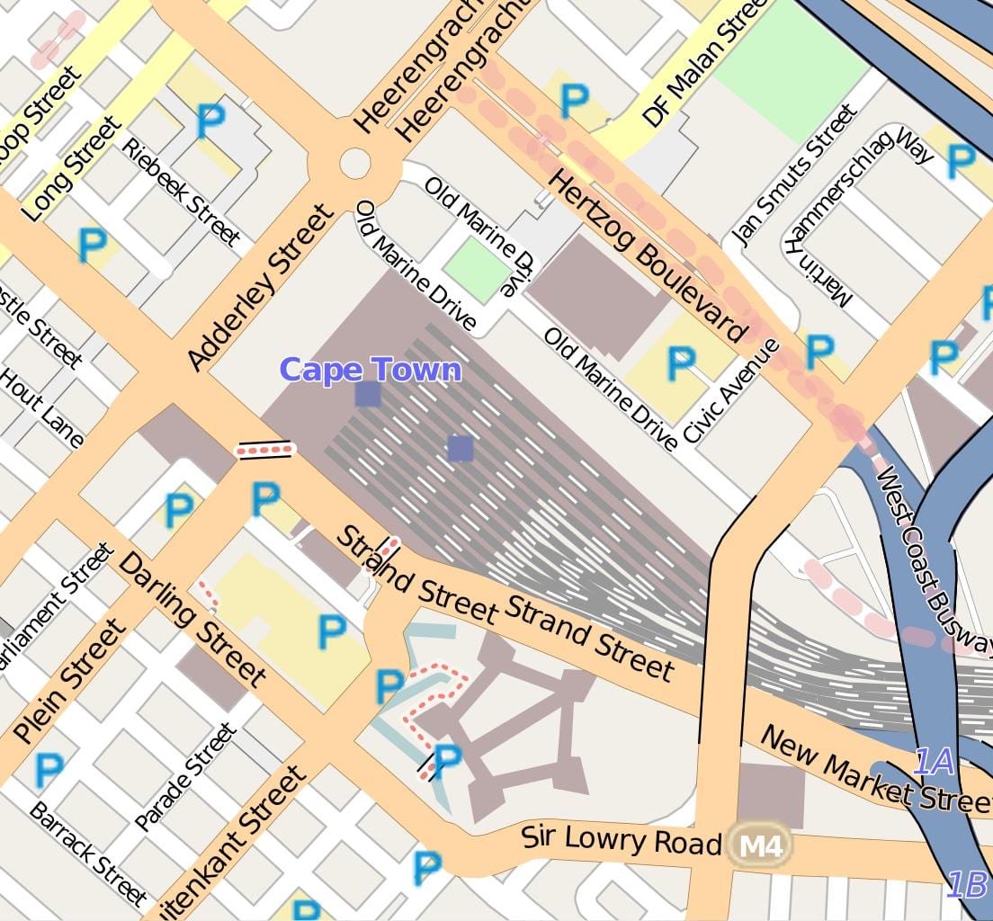 χάρτης της barrack street Cape Town