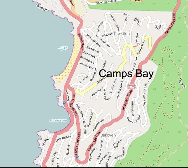 χάρτης του camps bay street