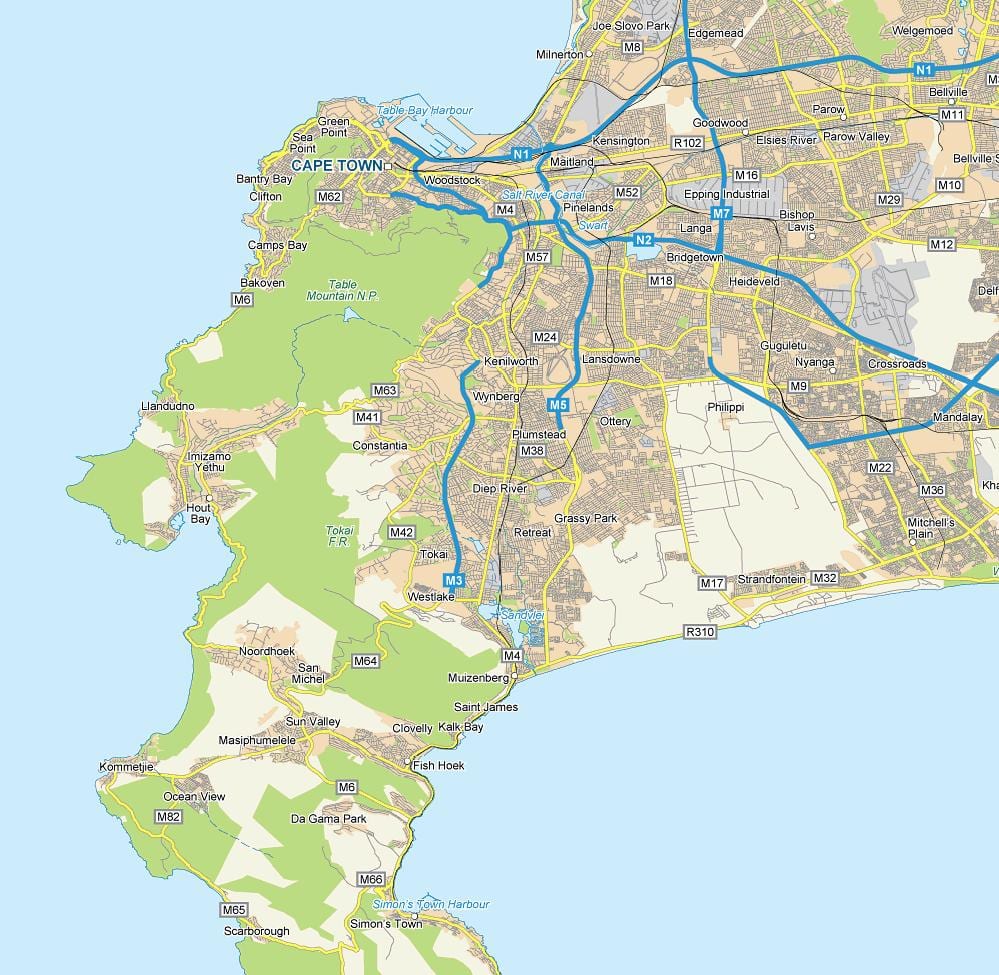 χάρτης της diep ποτάμι Κέιπ Τάουν