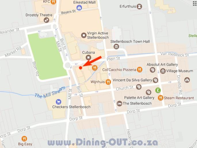 χάρτης της dorp street Cape Town