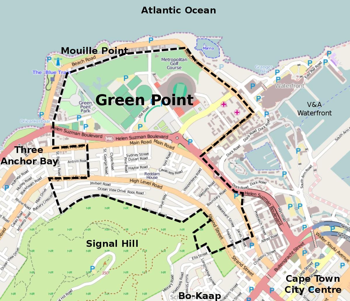 πράσινο σημείο Cape Town εμφάνιση χάρτη