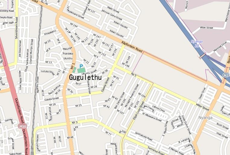 χάρτης της gugulethu Κέιπ Τάουν