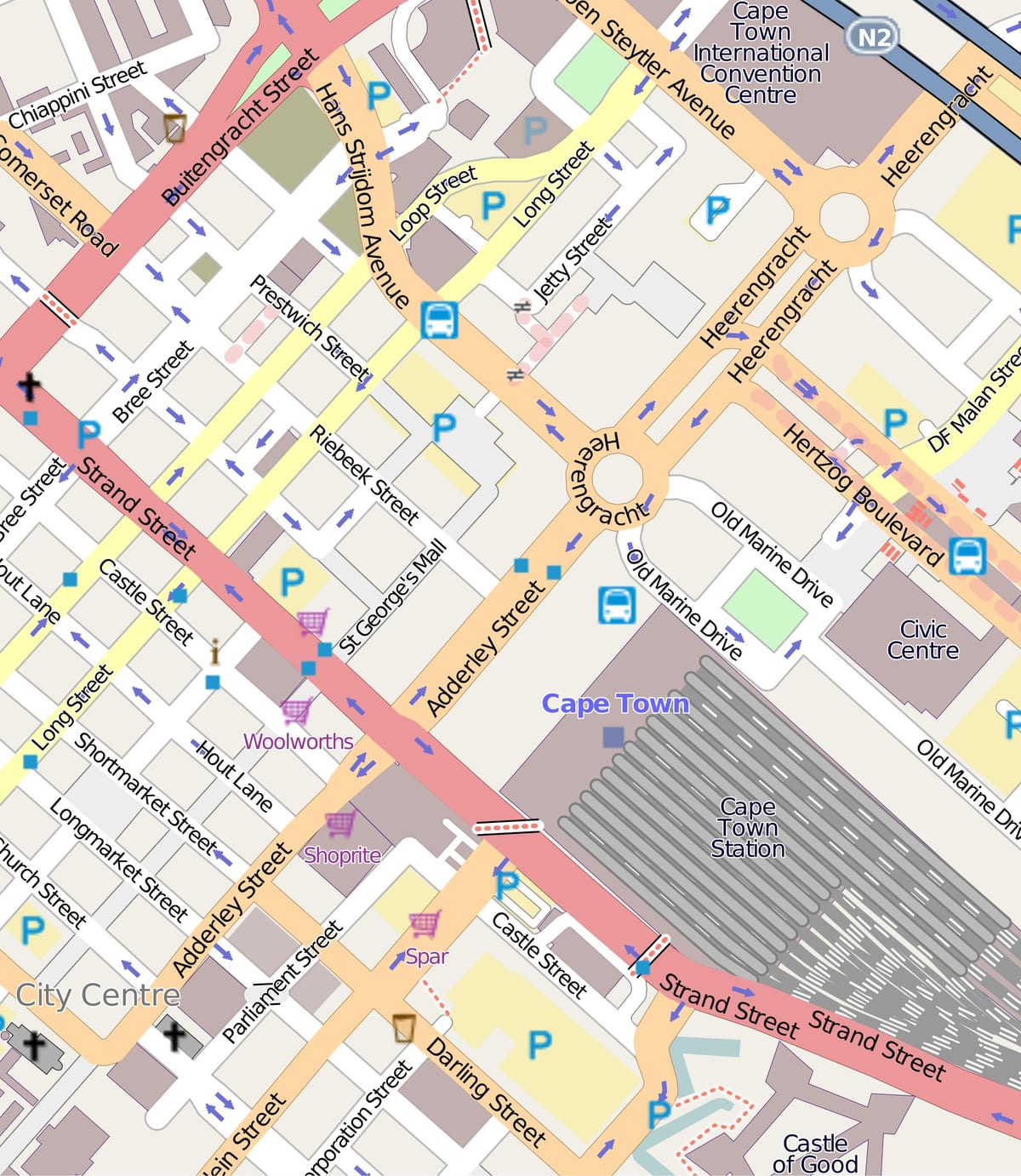 χάρτης της heerengracht street Cape Town