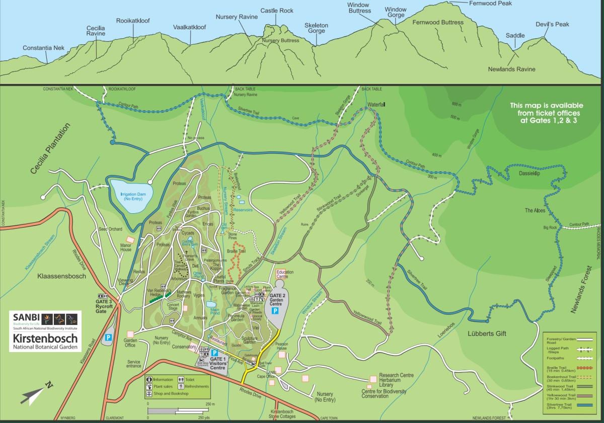 χάρτης της kirstenbosch