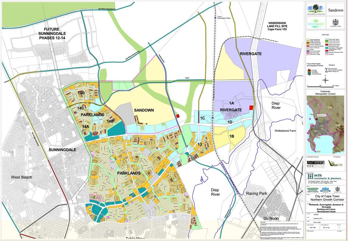 χάρτης της parklands Κέιπ Τάουν 
