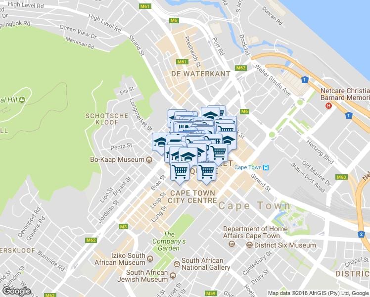 χάρτης της shortmarket street Cape Town