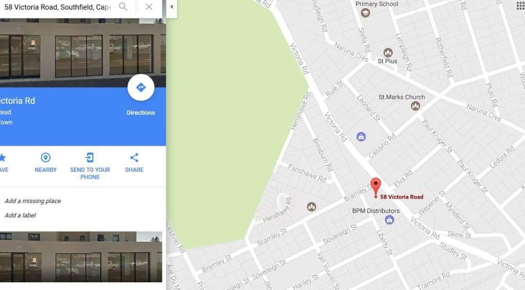 χάρτης της southfield Κέιπ Τάουν