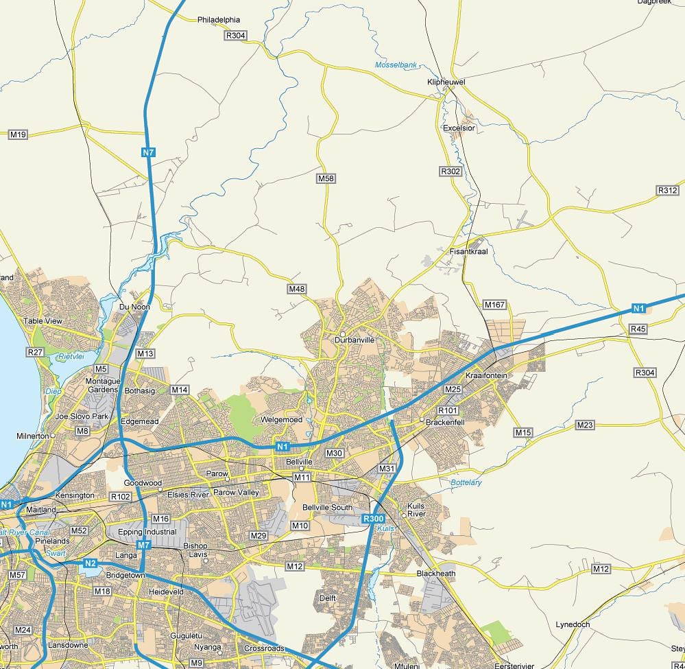χάρτης της uitzicht durbanville