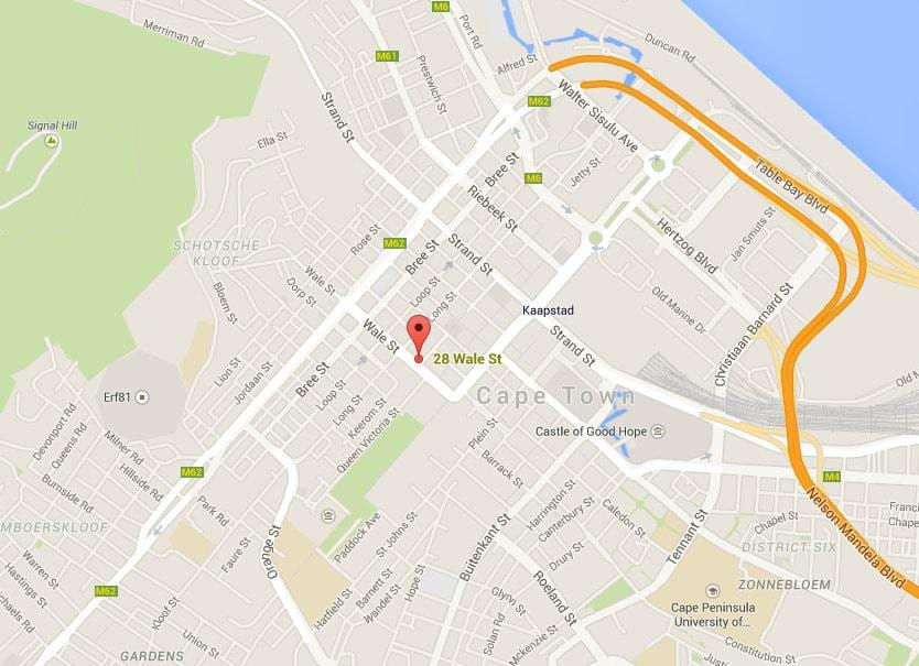 χάρτης της wale street Cape Town