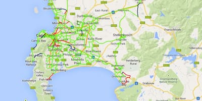 Χάρτης των ινών χάρτη Cape Town