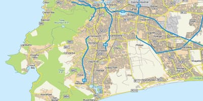 Χάρτης της οδικός χάρτης της κατεβαίνουμε Κέιπ Τάουν