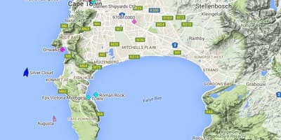 Εμφάνιση χάρτη χάρτης της fish hoek και περιβάλλει