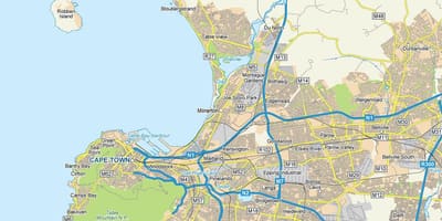 Χάρτης του προαστίου milnerton και περιβάλλει