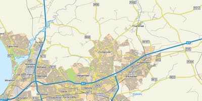 Χάρτης της durbanville προάστια